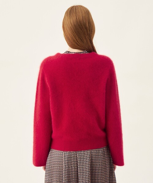 BALLSEY(ボールジィ)の「フラッフィーヤーン ビルドネックプルオーバー(ニット/セーター・レディース・ダークブラウン/ライトブルー/レッド・S)」の6枚目の写真