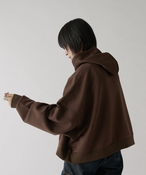 goocy(グーシー)の「ボンディングレギュラーフードパーカー(Tシャツ/カットソー・レディース・ブラック/グレー/ブラウン・FREE)」の4枚目の写真