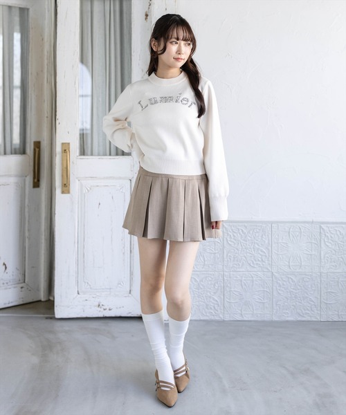 clear（クリア）の「ビジューロゴニットトップス［骨格ストレート／大人ガーリー／きれいめカジュアル］（ニット/セーター・レディース・グレー/ブラック/アイボリー/ピンク・F）」の17枚目の写真