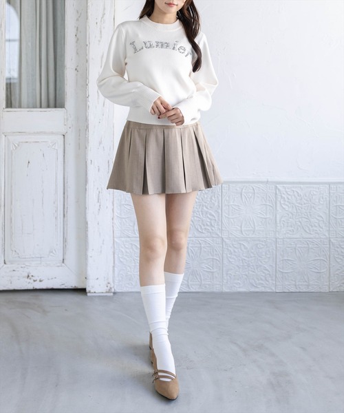 clear（クリア）の「ビジューロゴニットトップス［骨格ストレート／大人ガーリー／きれいめカジュアル］（ニット/セーター・レディース・グレー/ブラック/アイボリー/ピンク・F）」の18枚目の写真
