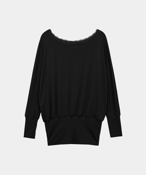 ETRE AU SOMMET(エトレオソメ)の「レースドレープオフショルダートップ(ブラック)(Tシャツ/カットソー・レディース・ブラック・FREE)」の8枚目の写真
