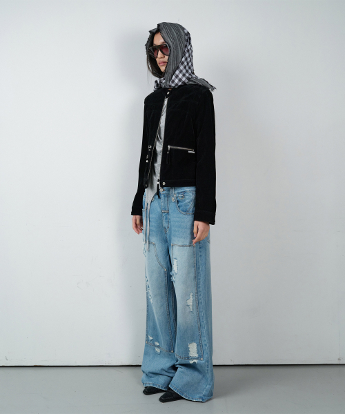 THEVINYLHOUSE(ザバイニルハウス)の「DESTROYED BOOTS CUT DENIM PANTS LIGHT BLUE(デニムパンツ・レディース・その他・SMALL/MEDIUM/LARGE)」の5枚目の写真