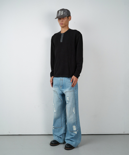 THEVINYLHOUSE(ザバイニルハウス)の「DESTROYED BOOTS CUT DENIM PANTS LIGHT BLUE(デニムパンツ・レディース・その他・SMALL/MEDIUM/LARGE)」の6枚目の写真