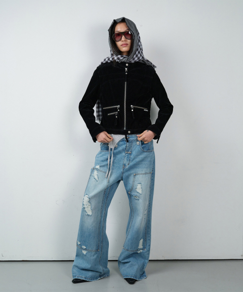 THEVINYLHOUSE(ザバイニルハウス)の「DESTROYED BOOTS CUT DENIM PANTS LIGHT BLUE(デニムパンツ・レディース・その他・SMALL/MEDIUM/LARGE)」の7枚目の写真