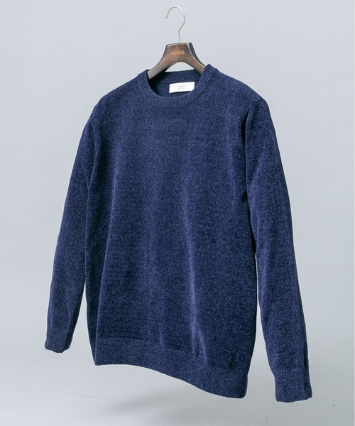 URBAN RESEARCH ROSSO MEN(アーバンリサーチロッソメン)の「『XLサイズあり/マシンウォッシャブル』モールクルーネックニット(ニット/セーター・メンズ・チャコールグレー/ブルー/アイボリー/ネイビー/ブラック/レッド系その他・LARGE/MEDIUM/X-LARGE)」の1枚目の写真