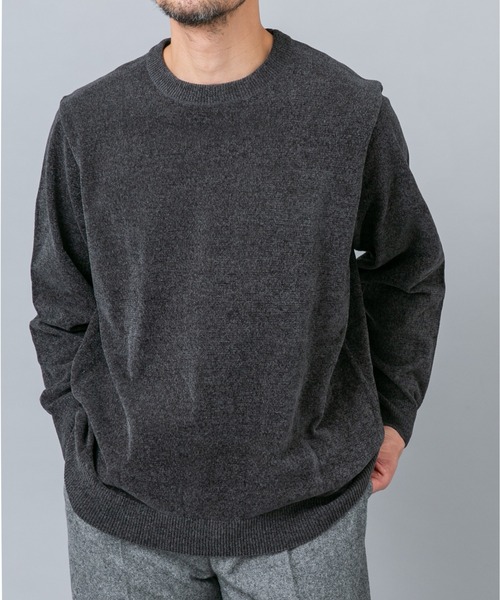 URBAN RESEARCH ROSSO MEN(アーバンリサーチロッソメン)の「『XLサイズあり/マシンウォッシャブル』モールクルーネックニット(ニット/セーター・メンズ・チャコールグレー/ブルー/アイボリー/ネイビー/ブラック/レッド系その他・LARGE/MEDIUM/X-LARGE)」の20枚目の写真