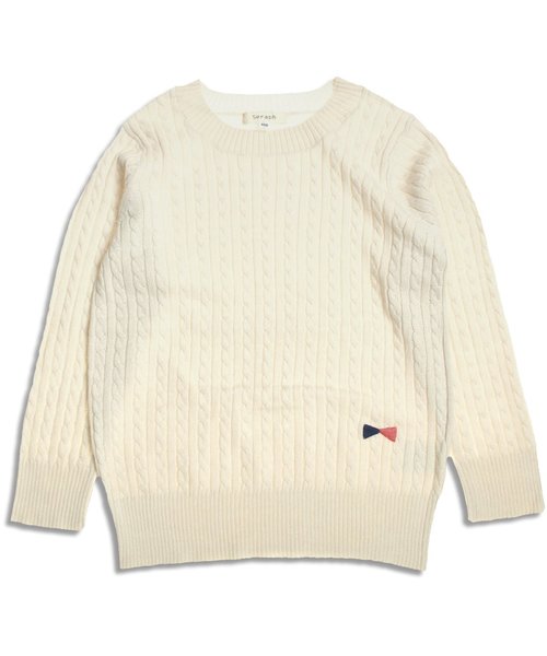 Seraph（セラフ）の「コントラストセーター（ニット/セーター・キッズ・レッド/サーモンピンク/サックスブルー/キナリ・140/80/100/120/90/95/110/130）」の18枚目の写真