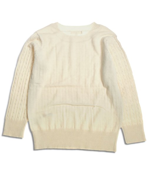 Seraph（セラフ）の「コントラストセーター（ニット/セーター・キッズ・レッド/サーモンピンク/サックスブルー/キナリ・140/80/100/120/90/95/110/130）」の13枚目の写真