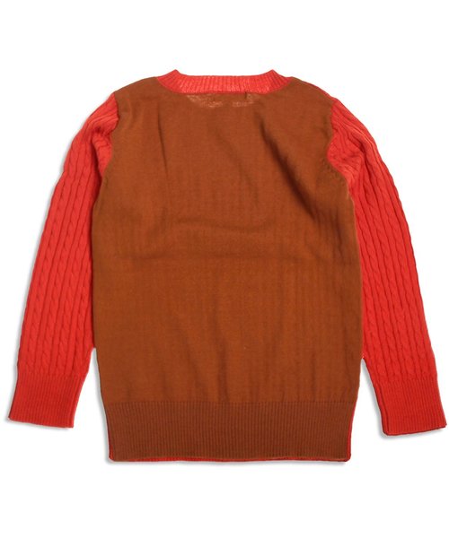 Seraph（セラフ）の「コントラストセーター（ニット/セーター・キッズ・レッド/サーモンピンク/サックスブルー/キナリ・140/80/100/120/90/95/110/130）」の14枚目の写真