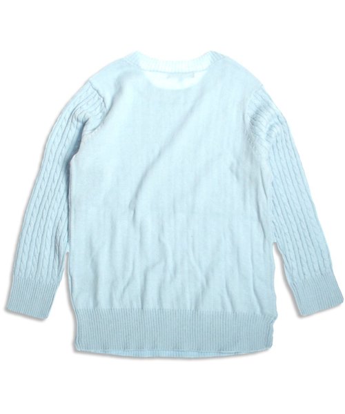 Seraph（セラフ）の「コントラストセーター（ニット/セーター・キッズ・レッド/サーモンピンク/サックスブルー/キナリ・140/80/100/120/90/95/110/130）」の6枚目の写真