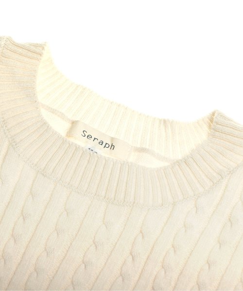 Seraph（セラフ）の「コントラストセーター（ニット/セーター・キッズ・レッド/サーモンピンク/サックスブルー/キナリ・140/80/100/120/90/95/110/130）」の7枚目の写真