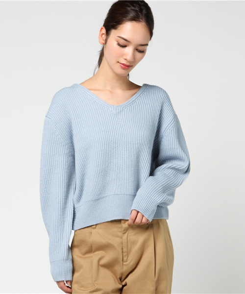 Omekashi（オメカシ）の「2WAYツイストニット（ニット/セーター・レディース・ブラック/サックスブルー/オフホワイト/ベージュ・ﾌﾘ-）」の15枚目の写真