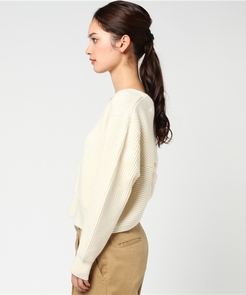 Omekashi（オメカシ）の「2WAYツイストニット（ニット/セーター・レディース・ブラック/サックスブルー/オフホワイト/ベージュ・ﾌﾘ-）」の6枚目の写真