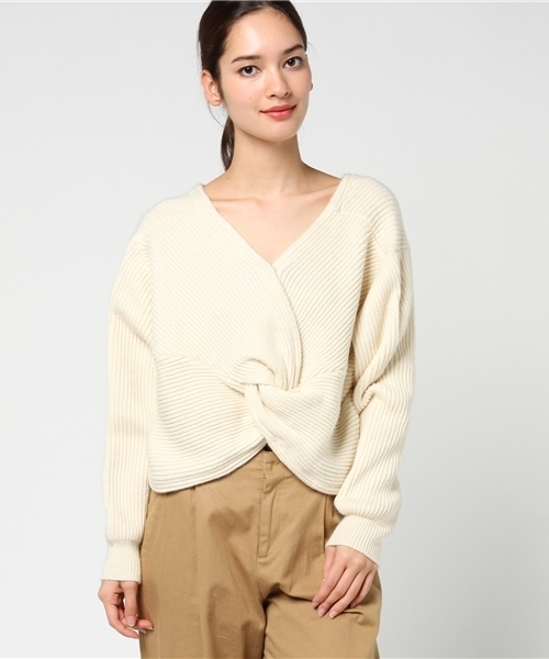 Omekashi（オメカシ）の「2WAYツイストニット（ニット/セーター・レディース・ブラック/サックスブルー/オフホワイト/ベージュ・ﾌﾘ-）」の13枚目の写真