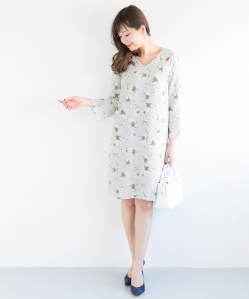 【セール】フレアスリーブ花柄ワンピース∴（ワンピース）｜URBAN RESEARCH ROSSO WOMEN（アーバンリサーチ ロッソ）