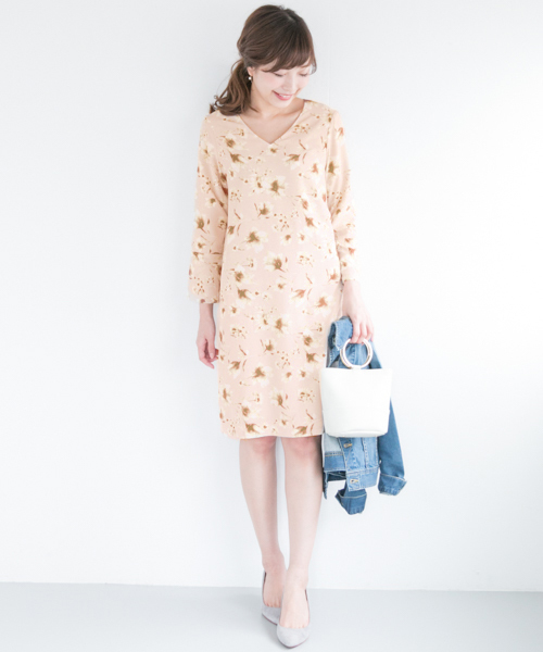 【セール】フレアスリーブ花柄ワンピース∴（ワンピース）｜URBAN RESEARCH ROSSO WOMEN（アーバンリサーチ ロッソ）