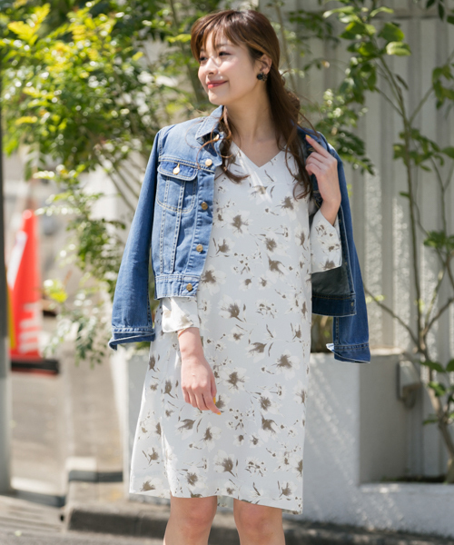 【セール】フレアスリーブ花柄ワンピース∴（ワンピース）｜URBAN RESEARCH ROSSO WOMEN（アーバンリサーチ ロッソ）