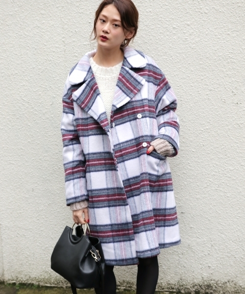 PAGEBOY（ページボーイ）の「BIGチェスターコート（チェスターコート・レディース・オレンジ/杢グレー/ネイビー/ホワイト系その他2・MEDIUM/SMALL）」の2枚目の写真