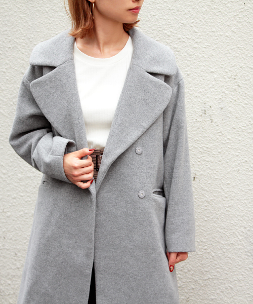 PAGEBOY（ページボーイ）の「BIGチェスターコート（チェスターコート・レディース・オレンジ/杢グレー/ネイビー/ホワイト系その他2・MEDIUM/SMALL）」の7枚目の写真