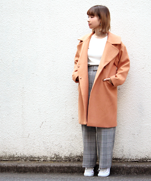 PAGEBOY（ページボーイ）の「BIGチェスターコート（チェスターコート・レディース・オレンジ/杢グレー/ネイビー/ホワイト系その他2・MEDIUM/SMALL）」の10枚目の写真