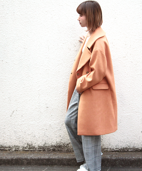 PAGEBOY（ページボーイ）の「BIGチェスターコート（チェスターコート・レディース・オレンジ/杢グレー/ネイビー/ホワイト系その他2・MEDIUM/SMALL）」の12枚目の写真