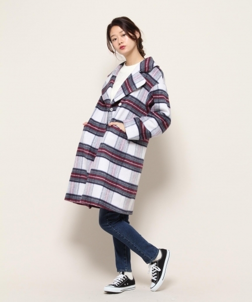 PAGEBOY（ページボーイ）の「BIGチェスターコート（チェスターコート・レディース・オレンジ/杢グレー/ネイビー/ホワイト系その他2・MEDIUM/SMALL）」の15枚目の写真