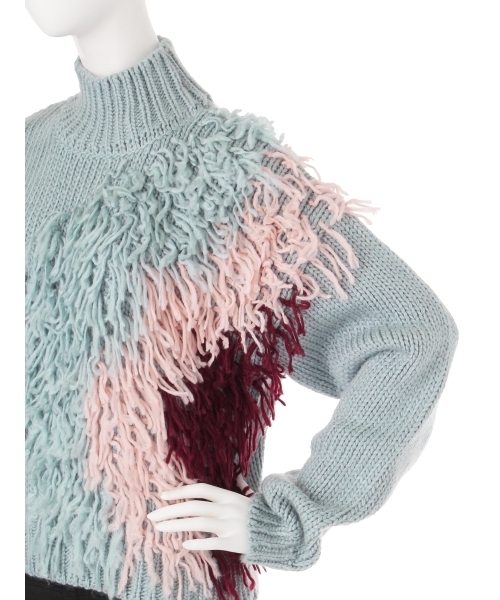 merry jenny（メリージェニー）の「ふさふさフリンジニット（ニット/セーター・レディース・オフホワイト/ピンク/ミント・FREE）」の8枚目の写真