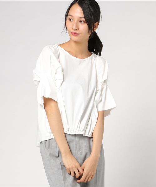PEGGY LANA（ペギーラナ）の「Conscious Sleeve PO（Tシャツ/カットソー・レディース・ブルー/ブラウン/ホワイト・FREE）」の14枚目の写真