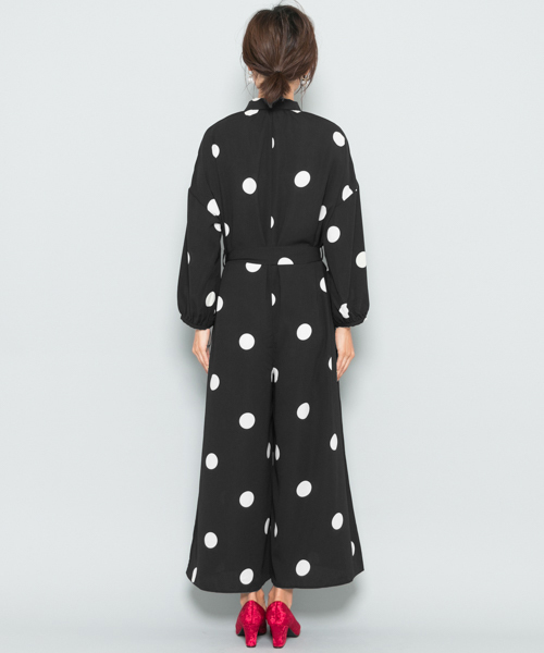 SENSE OF PLACE by URBAN RESEARCH（センスオブプレイスバイアーバンリサーチ）の「ドットシャツオールインワン（つなぎ/オールインワン・レディース・ブラック系その他・FREE）」の11枚目の写真