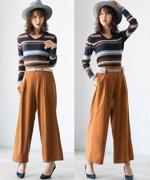 GeeRA（ジーラ）の「【オススメ！】ファーベルト付ワイドパンツ（その他パンツ・レディース・キャメル/ボルドー・MEDIUM/LARGE）」の14枚目の写真