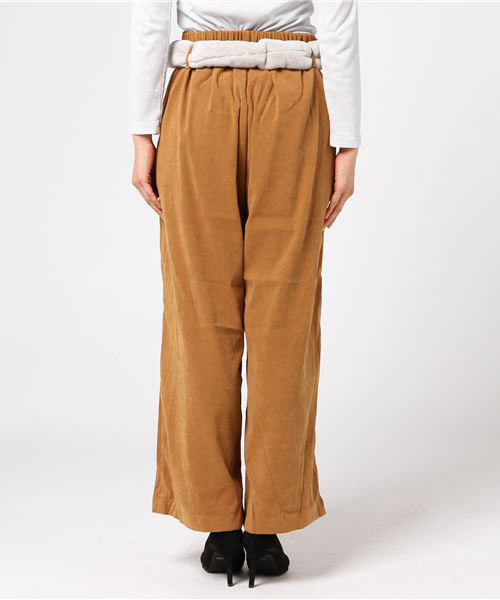 GeeRA（ジーラ）の「【オススメ！】ファーベルト付ワイドパンツ（その他パンツ・レディース・キャメル/ボルドー・MEDIUM/LARGE）」の4枚目の写真