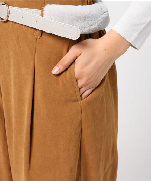 GeeRA（ジーラ）の「【オススメ！】ファーベルト付ワイドパンツ（その他パンツ・レディース・キャメル/ボルドー・MEDIUM/LARGE）」の7枚目の写真