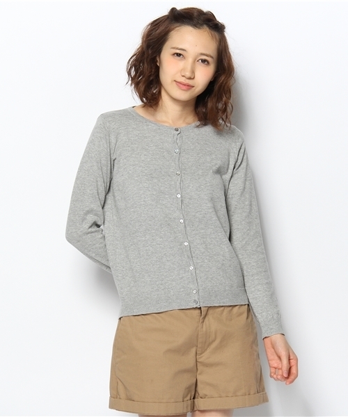 earth music&ecology(アースミュージックアンドエコロジー)の「●mina 5月号 掲載●ピマコットンクルーカーディガン(カーディガン/ボレロ・レディース・杢グレー/ベージュ系その他/グリーン/イエロー/ロイヤルブルー/ピンク/レッド/ネイビー・SMALL/MEDIUM)」の2枚目の写真