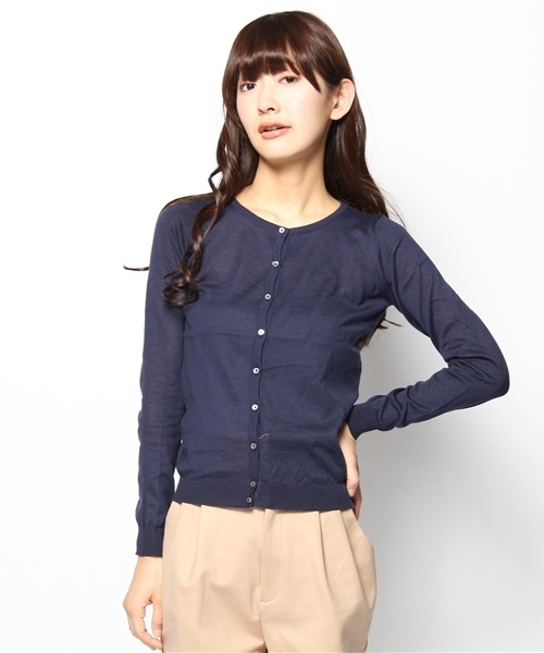 earth music&ecology(アースミュージックアンドエコロジー)の「●mina 5月号 掲載●ピマコットンクルーカーディガン(カーディガン/ボレロ・レディース・杢グレー/ベージュ系その他/グリーン/イエロー/ロイヤルブルー/ピンク/レッド/ネイビー・SMALL/MEDIUM)」の5枚目の写真