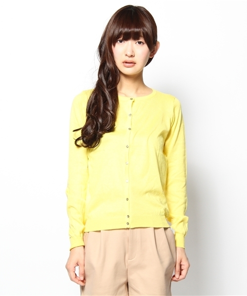 earth music&ecology(アースミュージックアンドエコロジー)の「●mina 5月号 掲載●ピマコットンクルーカーディガン(カーディガン/ボレロ・レディース・杢グレー/ベージュ系その他/グリーン/イエロー/ロイヤルブルー/ピンク/レッド/ネイビー・SMALL/MEDIUM)」の7枚目の写真