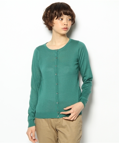 earth music&ecology(アースミュージックアンドエコロジー)の「●mina 5月号 掲載●ピマコットンクルーカーディガン(カーディガン/ボレロ・レディース・杢グレー/ベージュ系その他/グリーン/イエロー/ロイヤルブルー/ピンク/レッド/ネイビー・SMALL/MEDIUM)」の4枚目の写真