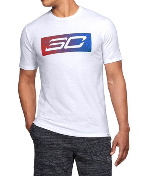 UNDER ARMOUR(アンダーアーマー)の「メンズ バスケットボール半袖Tシャツ / SC30ロゴTシャツ(Tシャツ/カットソー・メンズ・グレー/ブルー/ホワイト×レッド/ブラック×ホワイト・LG/MD/XL/XXL)」の2枚目の写真