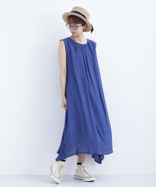 MERLOT（メルロー）の「ノースリーブマキシワンピース7648（ワンピース・レディース・レッド/ブルー/ブラック/イエロー・FREE）」の3枚目の写真