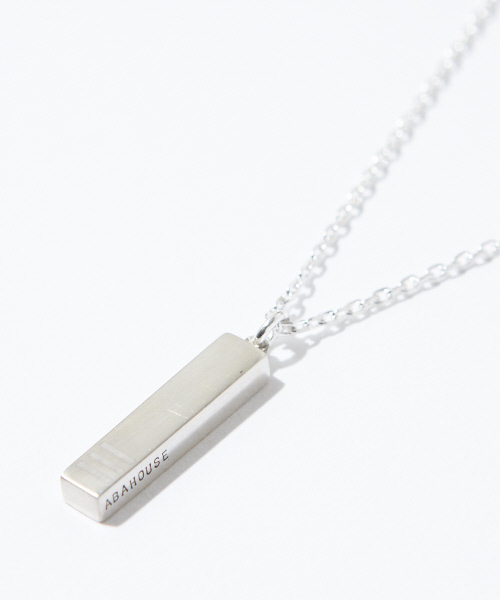 ABAHOUSE(アバハウス)の「【WEB別注】シルバースクエアバーネックレス(ネックレス)」|ホワイト