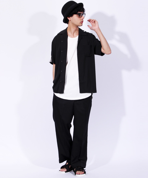 ８(eight)（エイト）の「切替 半袖 開襟シャツ ボーリングシャツ（シャツ/ブラウス・メンズ・ブラック/パープル/ネイビー/マスタード・MEDIUM/LARGE）」の5枚目の写真