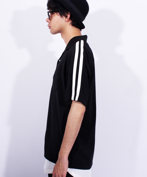 ８(eight)（エイト）の「切替 半袖 開襟シャツ ボーリングシャツ（シャツ/ブラウス・メンズ・ブラック/パープル/ネイビー/マスタード・MEDIUM/LARGE）」の9枚目の写真