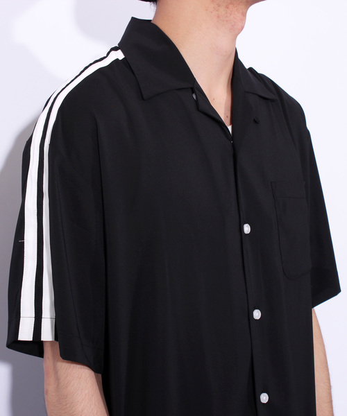 ８(eight)（エイト）の「切替 半袖 開襟シャツ ボーリングシャツ（シャツ/ブラウス・メンズ・ブラック/パープル/ネイビー/マスタード・MEDIUM/LARGE）」の12枚目の写真