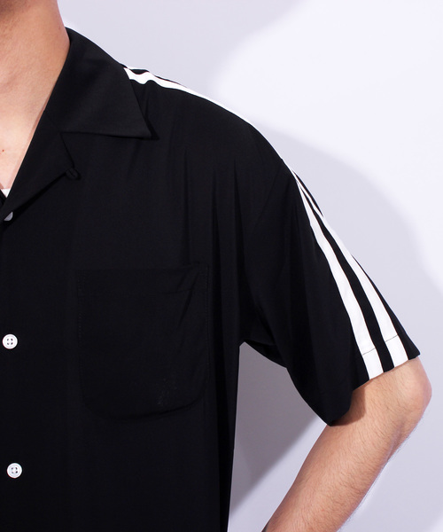 ８(eight)（エイト）の「切替 半袖 開襟シャツ ボーリングシャツ（シャツ/ブラウス・メンズ・ブラック/パープル/ネイビー/マスタード・MEDIUM/LARGE）」の16枚目の写真