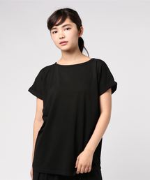 うるおい保湿成分アルガンオイル配合☆袖ロールアップシンプルカットソーTシャツ/トップス/レディース[C3309]神戸レタス