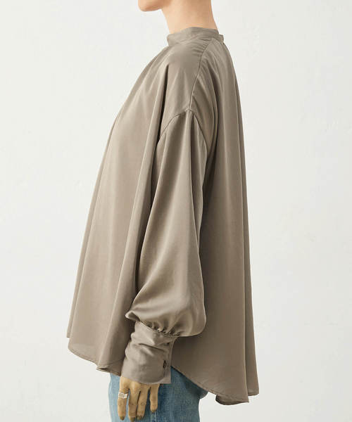 nest Robe リネンワッシャーギャザーブラウスベージュ ワッシャーギャザーブラウス nest Robe リネンワッシャーギャザー