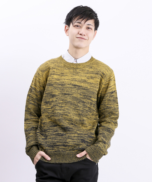 WEGO(ウィゴー)の「WEGO/綿麻引き揃えプルオーバーニット(ニット/セーター・メンズ・ホワイト/ブラック/ブルー/イエロー・MEDIUM/LARGE)」の1枚目の写真