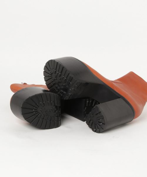 JOHN LAWRENCE SULLIVAN（ジョンローレンスサリバン）の「LEATHER PLATFORM BOOTS（ブーツ・レディース・オレンジ/ブラック・24/25/23）」の4枚目の写真