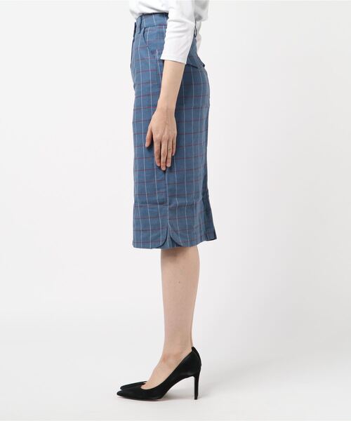 aimoha(アイモハ)の「格子柄ミモレタイトスカート(スカート・レディース・ブルー/グリーン/ブラック・SMALL/MEDIUM/X-LARGE/LARGE/XX-LARGE)」の6枚目の写真