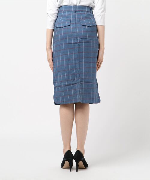 aimoha(アイモハ)の「格子柄ミモレタイトスカート(スカート・レディース・ブルー/グリーン/ブラック・SMALL/MEDIUM/X-LARGE/LARGE/XX-LARGE)」の7枚目の写真
