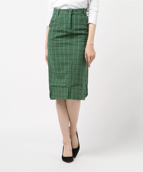 aimoha(アイモハ)の「格子柄ミモレタイトスカート(スカート・レディース・ブルー/グリーン/ブラック・SMALL/MEDIUM/X-LARGE/LARGE/XX-LARGE)」の12枚目の写真